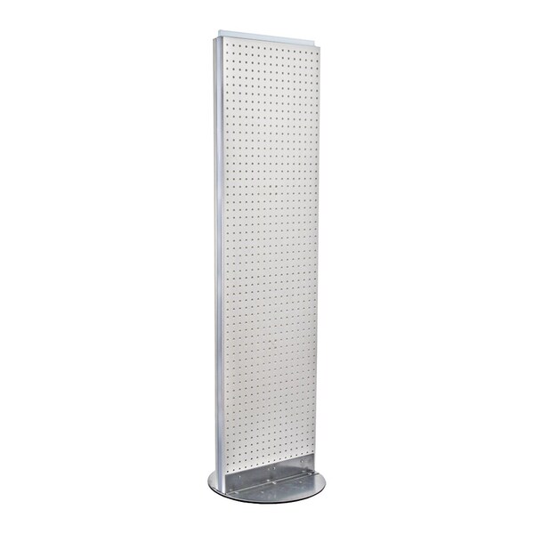 2-Sided Pegboard Floor Revolving Display Panel Size:16"W x 60"H